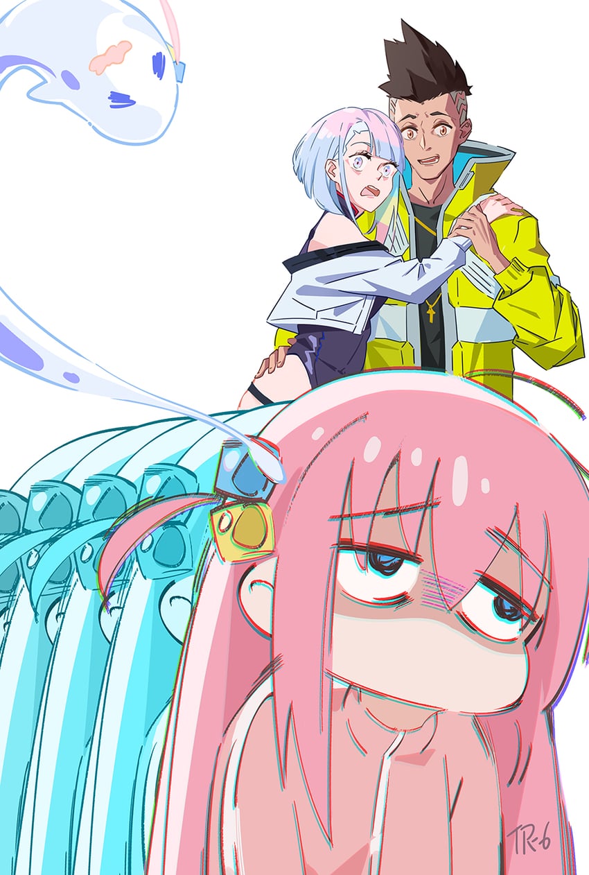 gotoh hitori, lucy, and david martinez (bocchi the rock! and 2 more) drawn by tr6xx