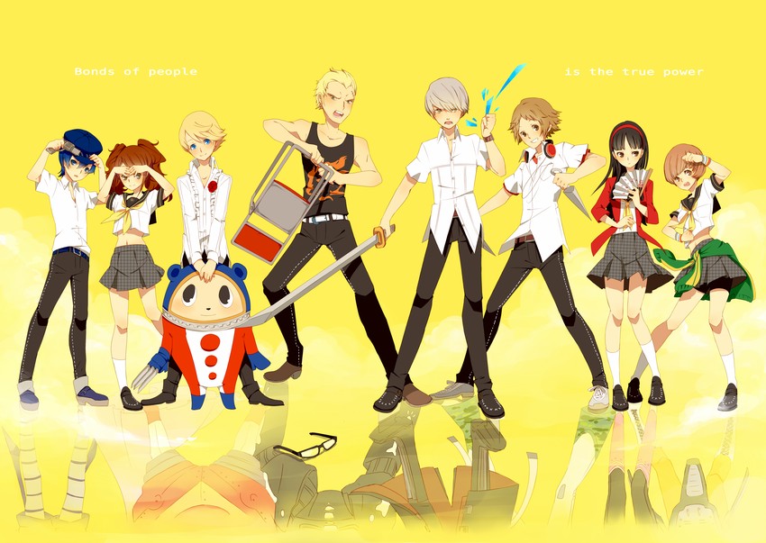 narukami yu, shirogane naoto, satonaka chie, kujikawa rise, amagi yukiko, and 11 more (persona and 1 more) drawn by ai-wa