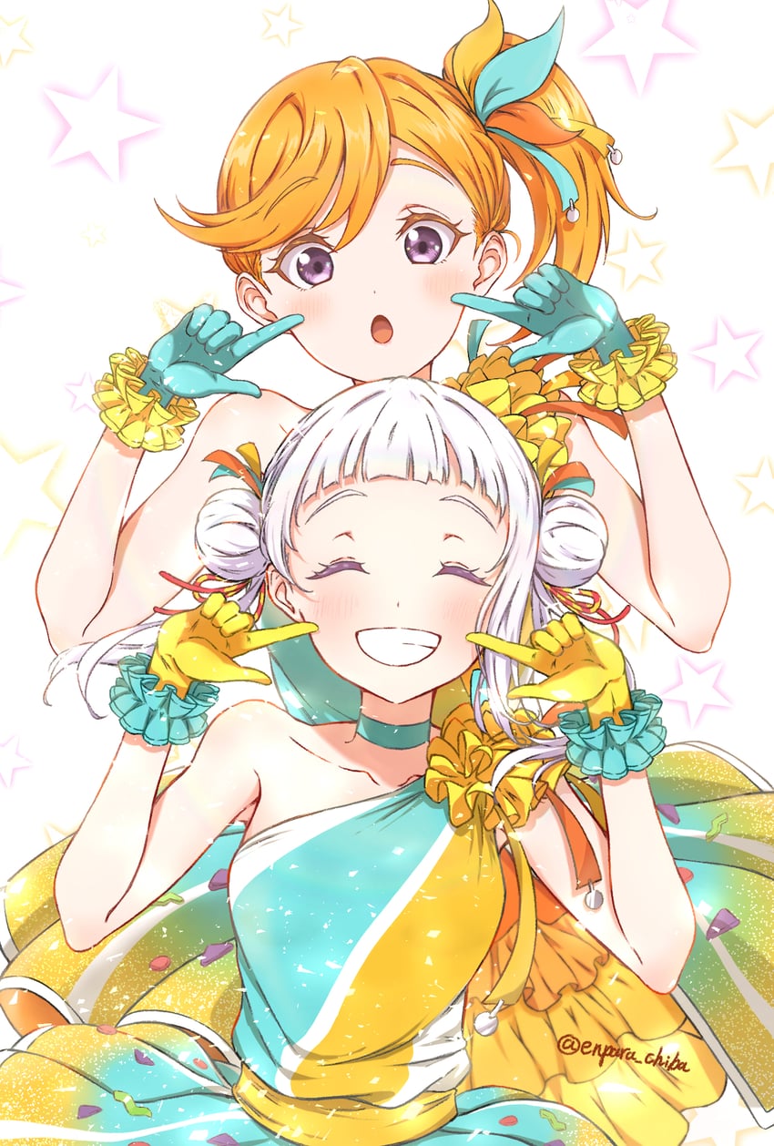 shibuya kanon and arashi chisato (love live! and 1 more) drawn by enpara_chiba