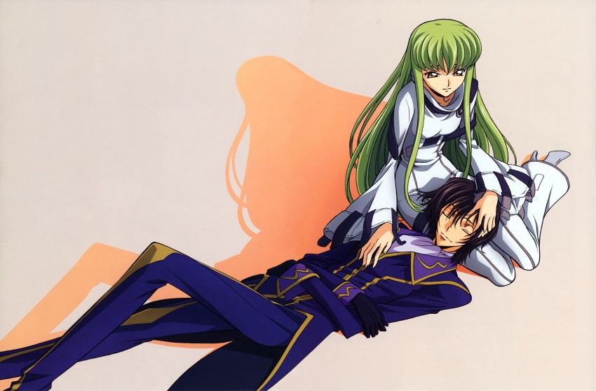 c.c. and lelouch vi britannia (code geass) drawn by sakamoto_shuuji