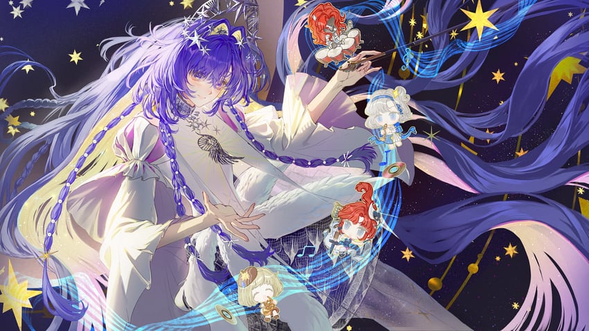 matilda bouanich, ezra theodore, aleph, barcarola, and voyager (reverse:1999) drawn by jiusheng_(huaichuan)