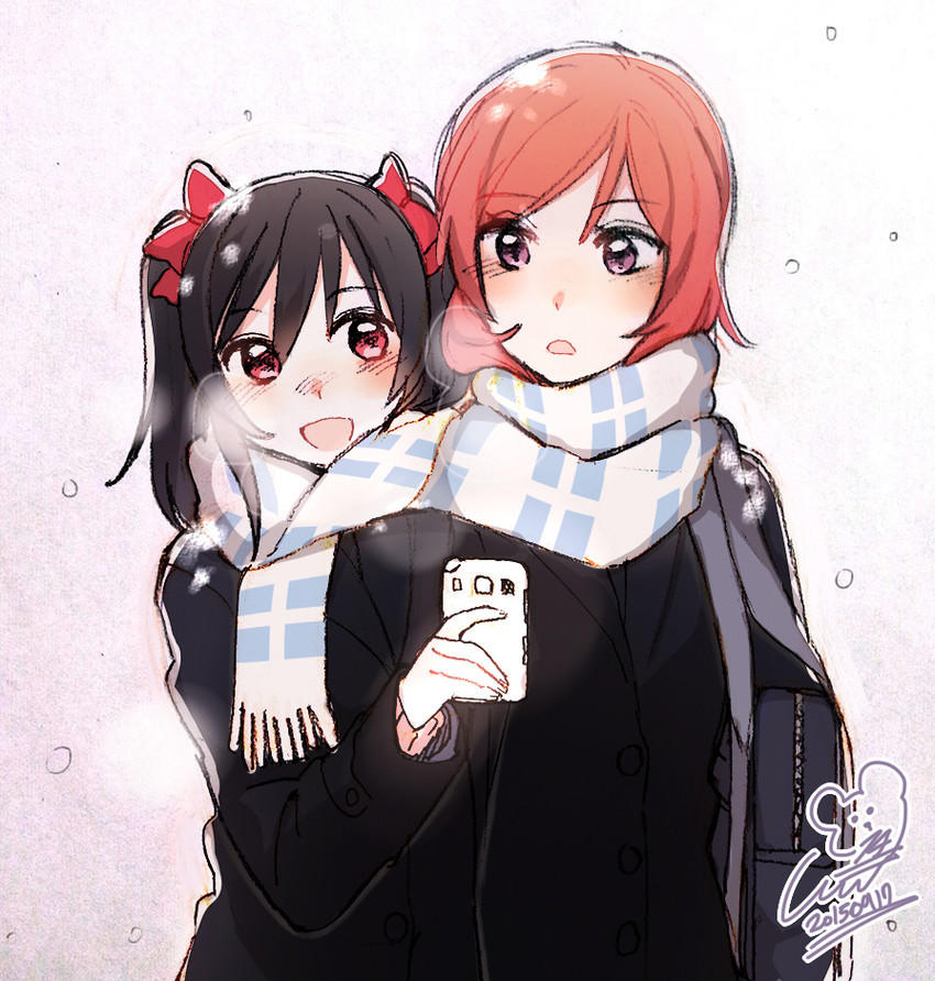 nishikino maki and yazawa nico (love live! and 1 more) drawn by 14_(vision5032)