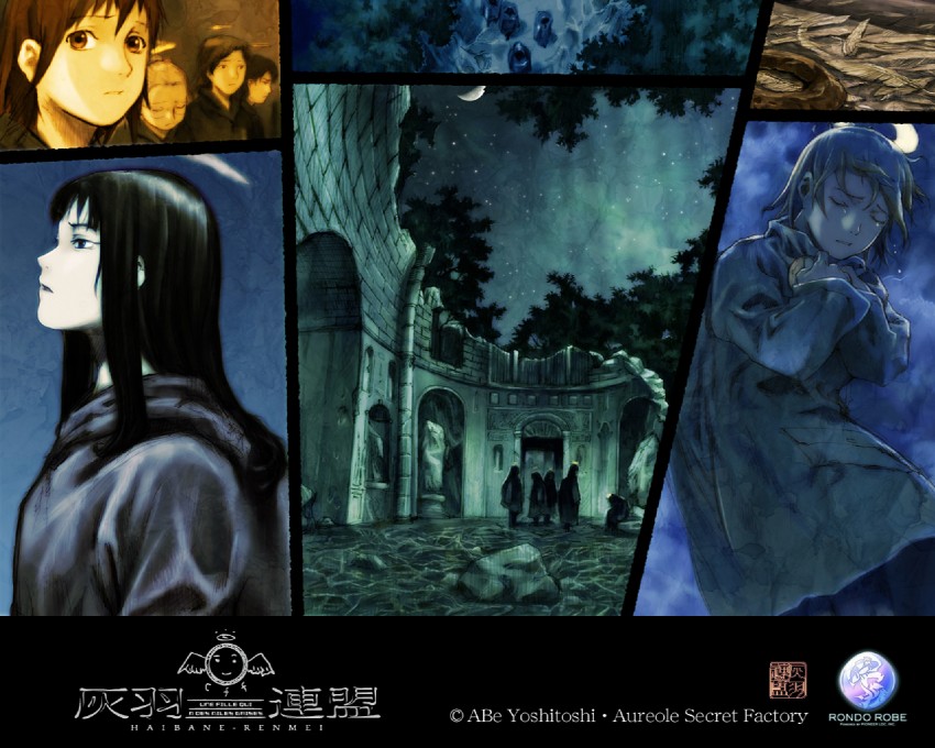 rakka, reki, kana, hikari, and nemu (haibane renmei) drawn by abe_yoshitoshi