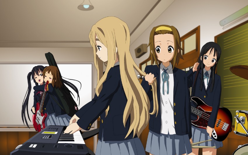 akiyama mio, nakano azusa, hirasawa yui, tainaka ritsu, and kotobuki tsumugi (k-on!) drawn by knives_(knives777)