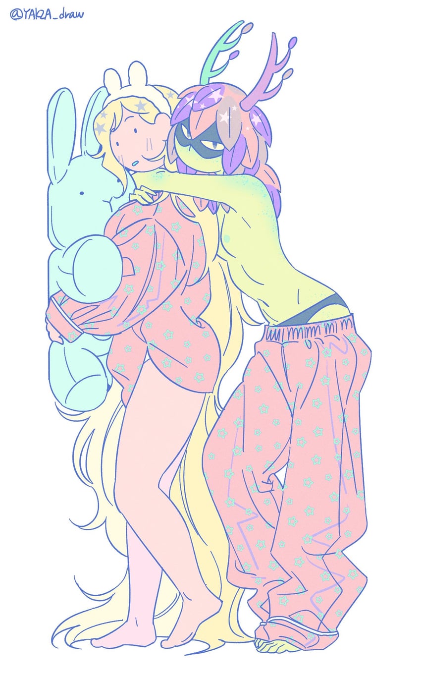 fionna campbell and huntress wizard (adventure time and 1 more) drawn by yakza_draw
