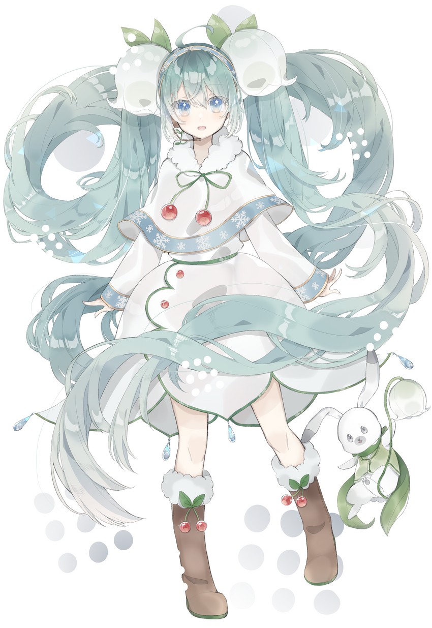 hatsune miku, yuki miku, and rabbit yukine (vocaloid) drawn by siho_(ricchil)