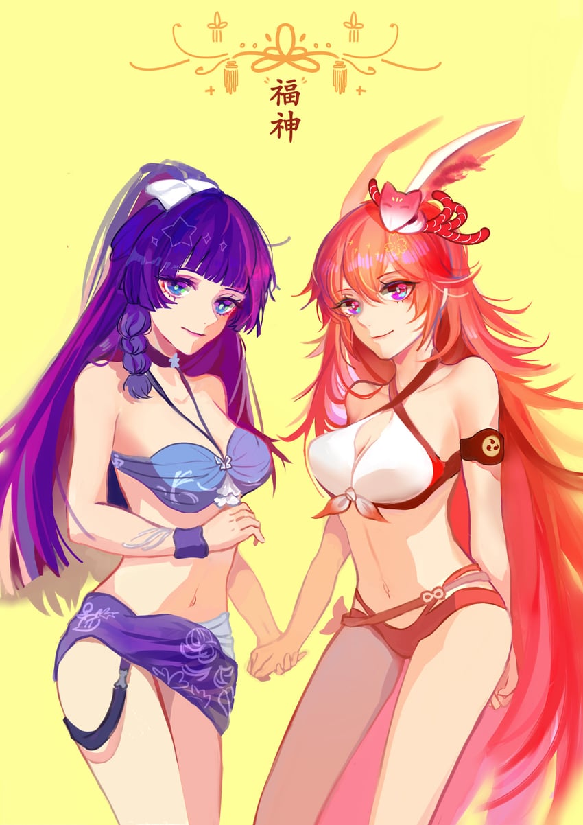 raiden mei and yae sakura (honkai and 1 more) drawn by alice_ki