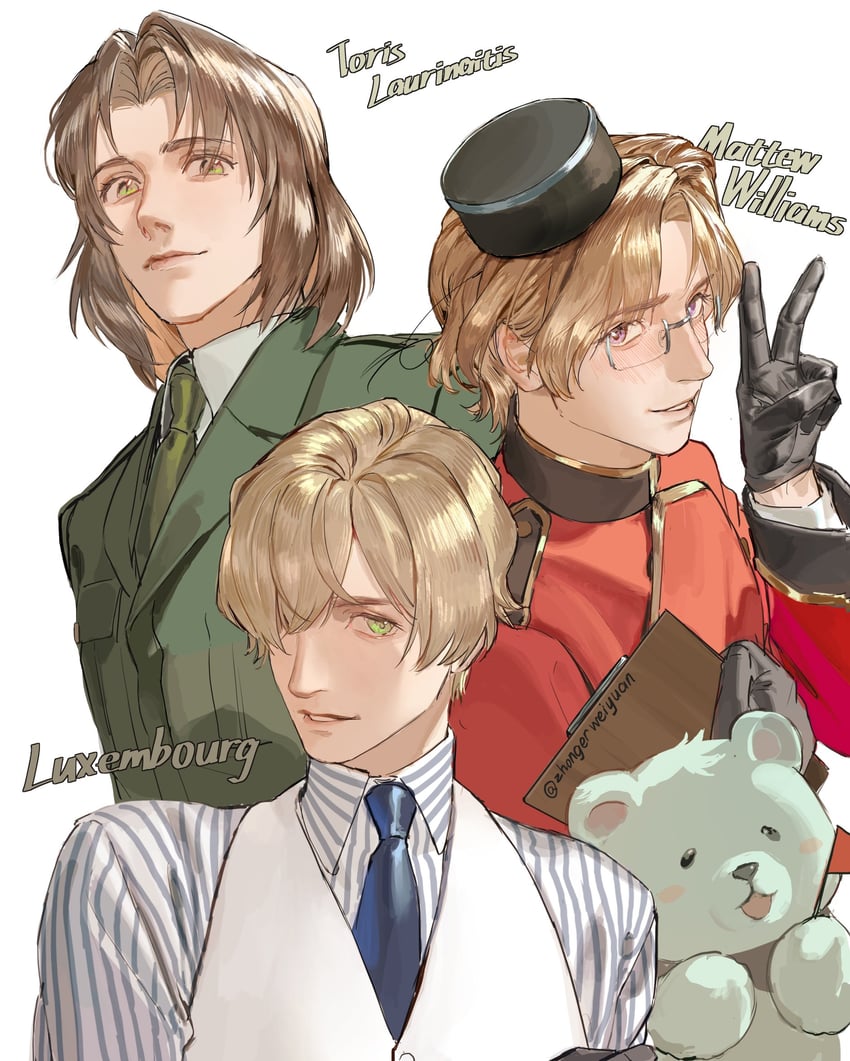 canada, lithuania, and luxembourg (axis powers hetalia) drawn by zhongerweiyuan