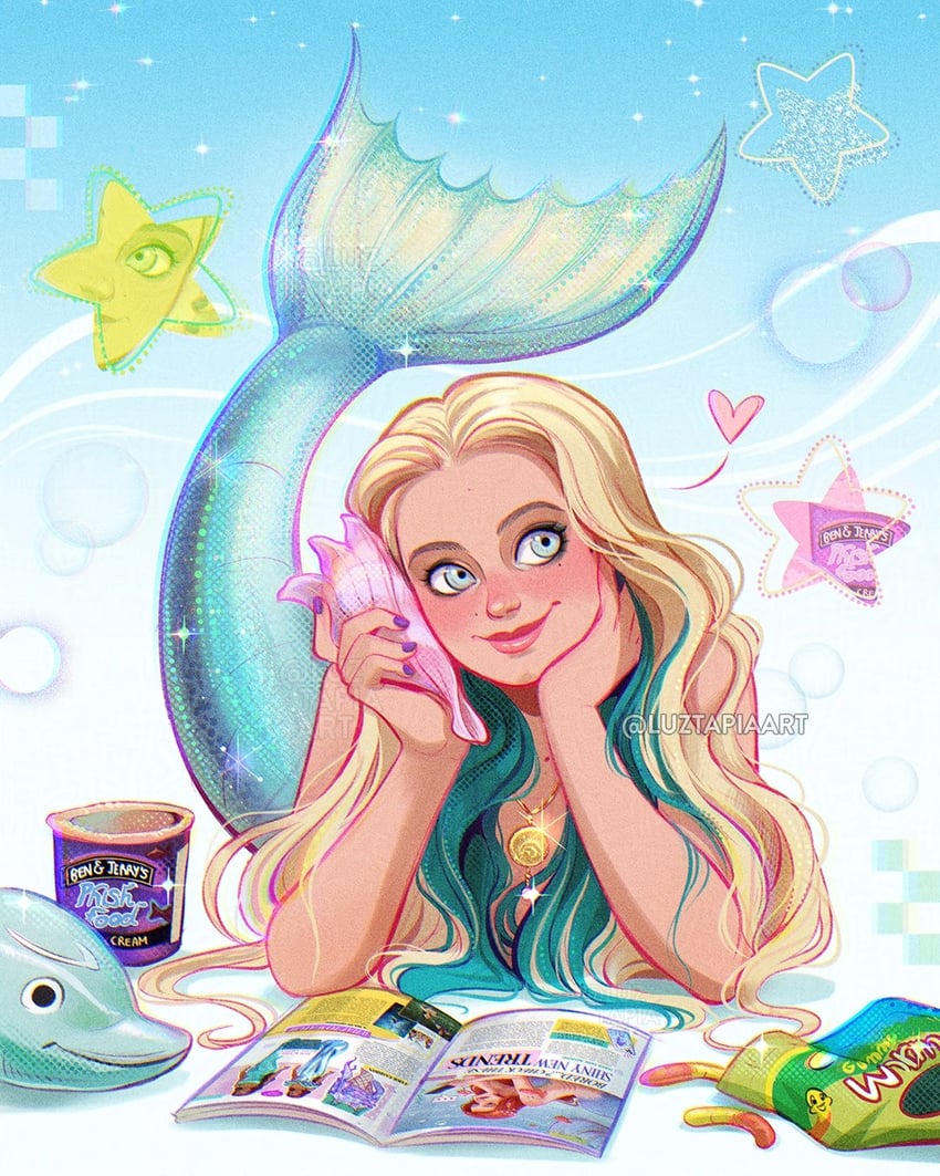 aquamarine (ben & jerry's and 1 more) drawn by luztapiaart
