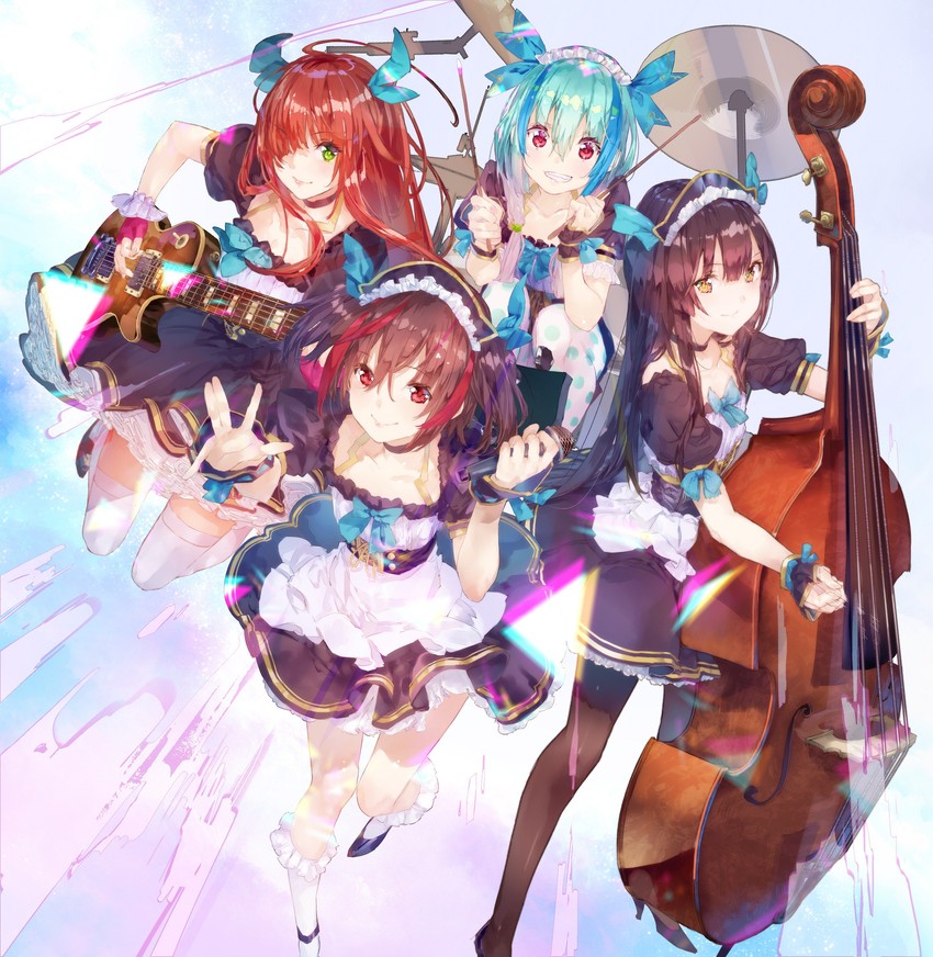 miley, mint, shelly, and yukiho (band yarouze!) drawn by yuugen