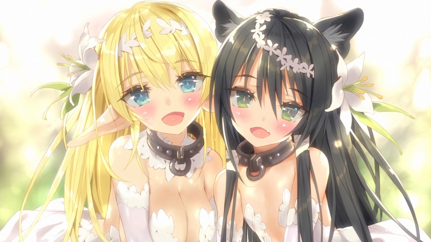 shera l. greenwood and rem galeu (isekai maou to shoukan shoujo no dorei majutsu) drawn by tsurusaki_takahiro