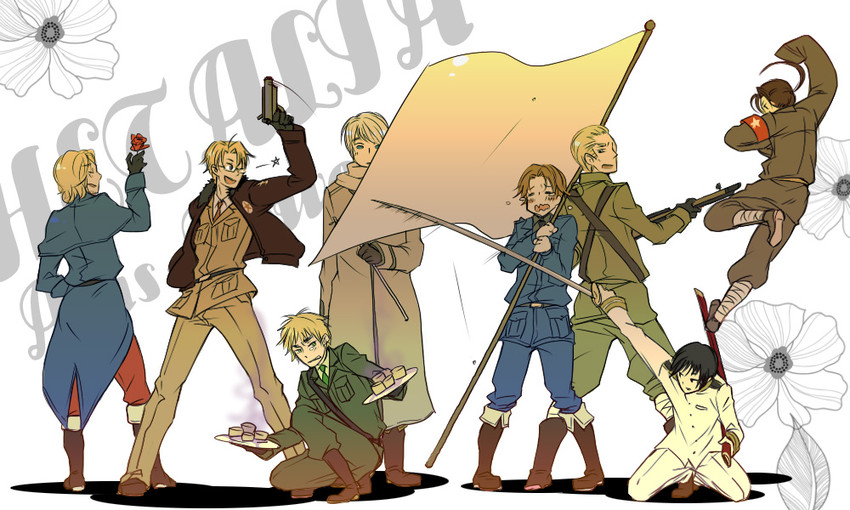america, united kingdom, japan, russia, china, and 3 more (axis powers hetalia) drawn by shiho326