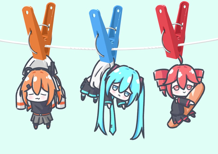 hatsune miku, kasane teto, and adachi rei (vocaloid and 2 more) drawn by cott_(cott_5)