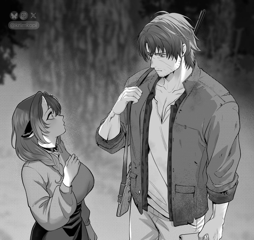 player character and eden (degrees of lewdity) drawn by krimkopi