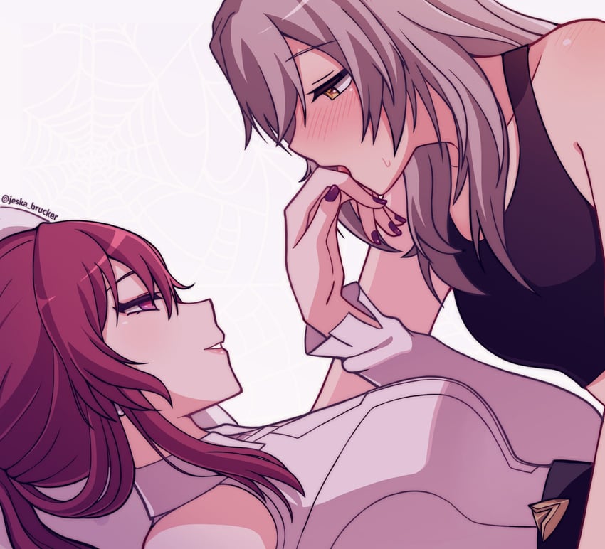 trailblazer, stelle, and kafka (honkai and 1 more) drawn by jeska_brucker