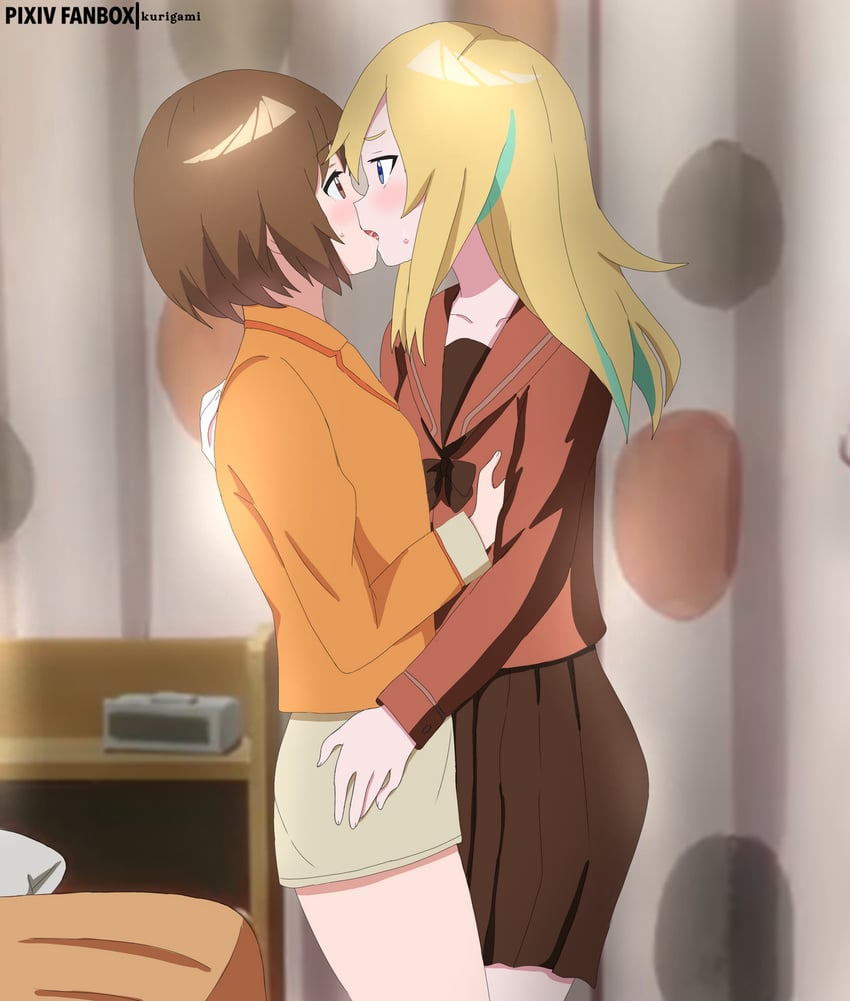 yamanouchi kano and kouzuki mahiru (yoru no kurage wa oyogenai) drawn by kurigamikun