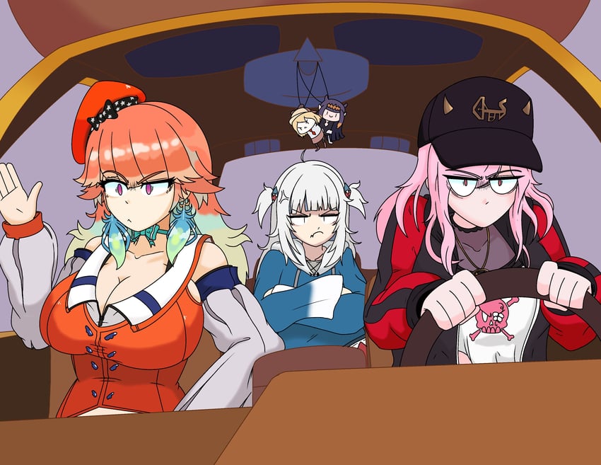 gawr gura, mori calliope, ninomae ina'nis, takanashi kiara, and watson amelia (hololive and 1 more) drawn by themastersos