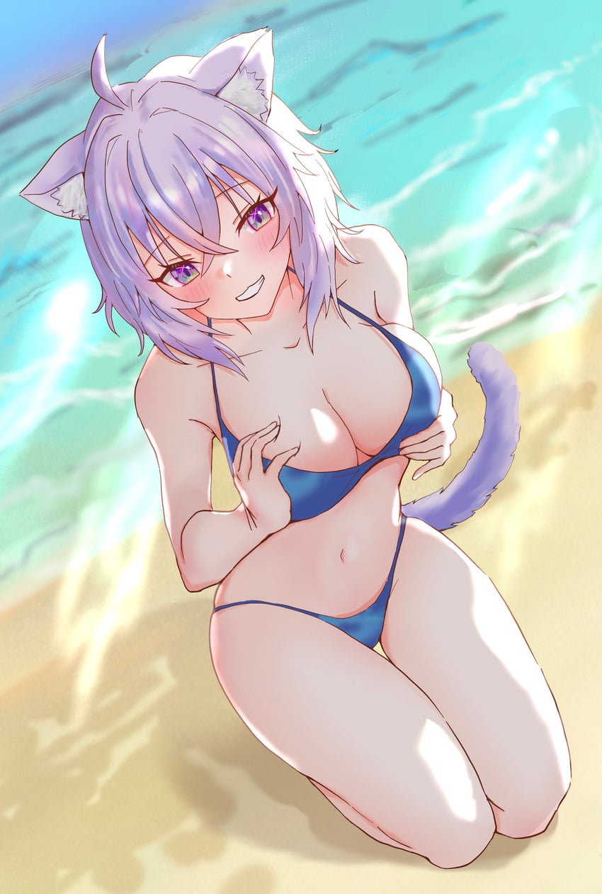 nekomata okayu (hololive) drawn by warg_game