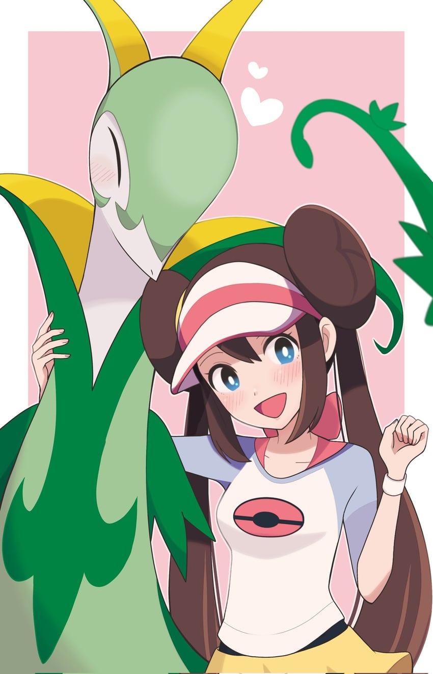rosa and serperior (pokemon and 1 more) drawn by nakikot_t
