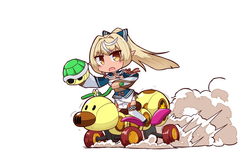 shiranui flare (hololive and 3 more) drawn by kuroshiro1011