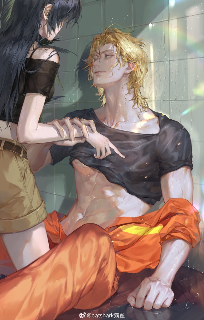 lars rorschach and heroine (lovebrush chronicles) drawn by catshark_maosha