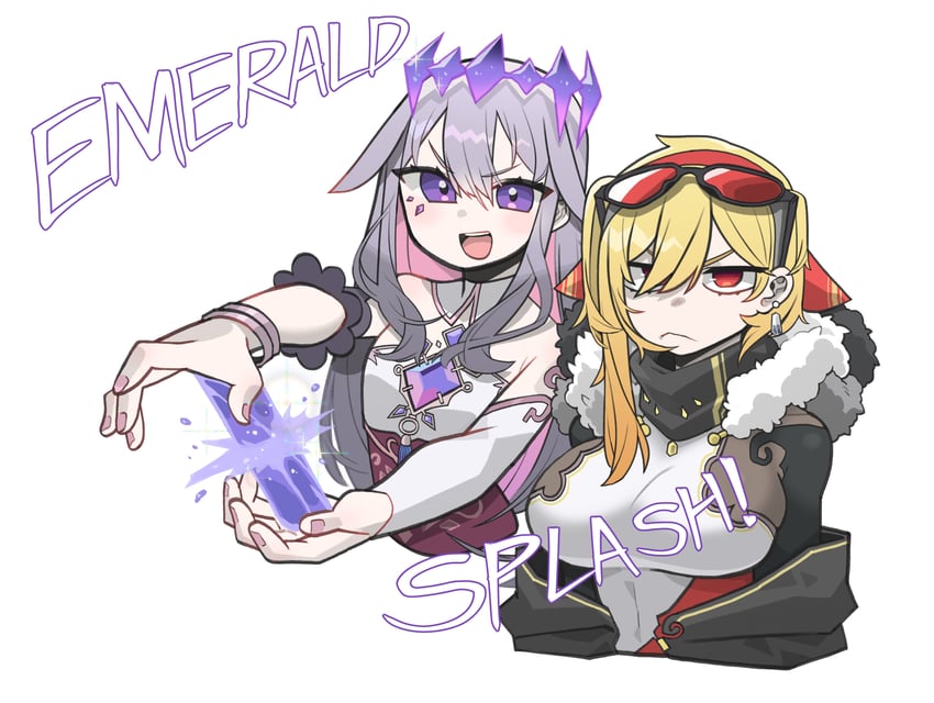 koseki bijou and kaela kovalskia (hololive and 4 more) drawn by cocomayo29_(tomato)