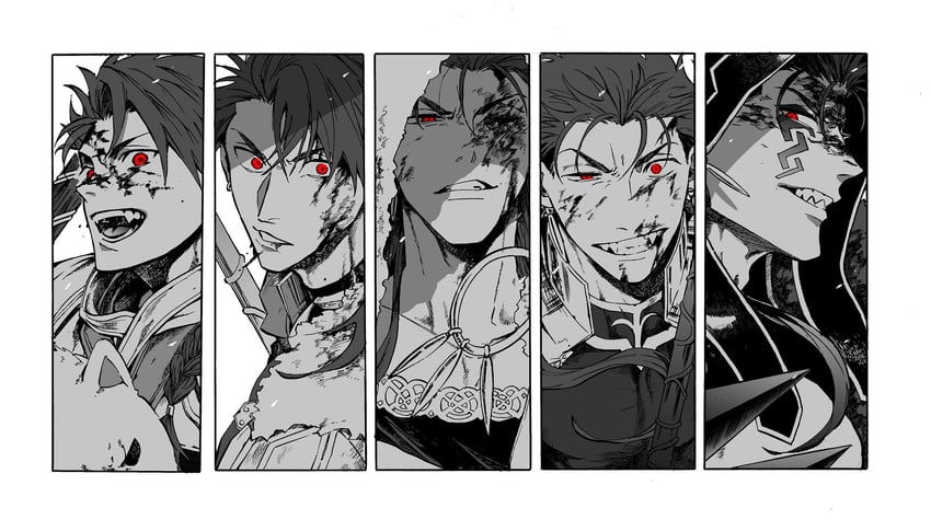 cu chulainn alter, cu chulainn, and setanta (fate and 1 more) drawn by maripaka