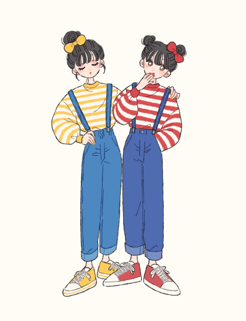hello kitty and mimmy (sanrio and 1 more) drawn by rikuwo