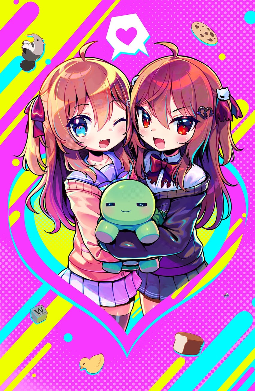 neuro-sama, evil neuro-sama, and vedal987 (vedal ai) drawn by melon-fox and protodesu