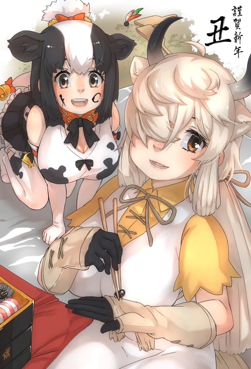 yak and holstein friesian cattle (kemono friends and 1 more) drawn by thin_(suzuneya)