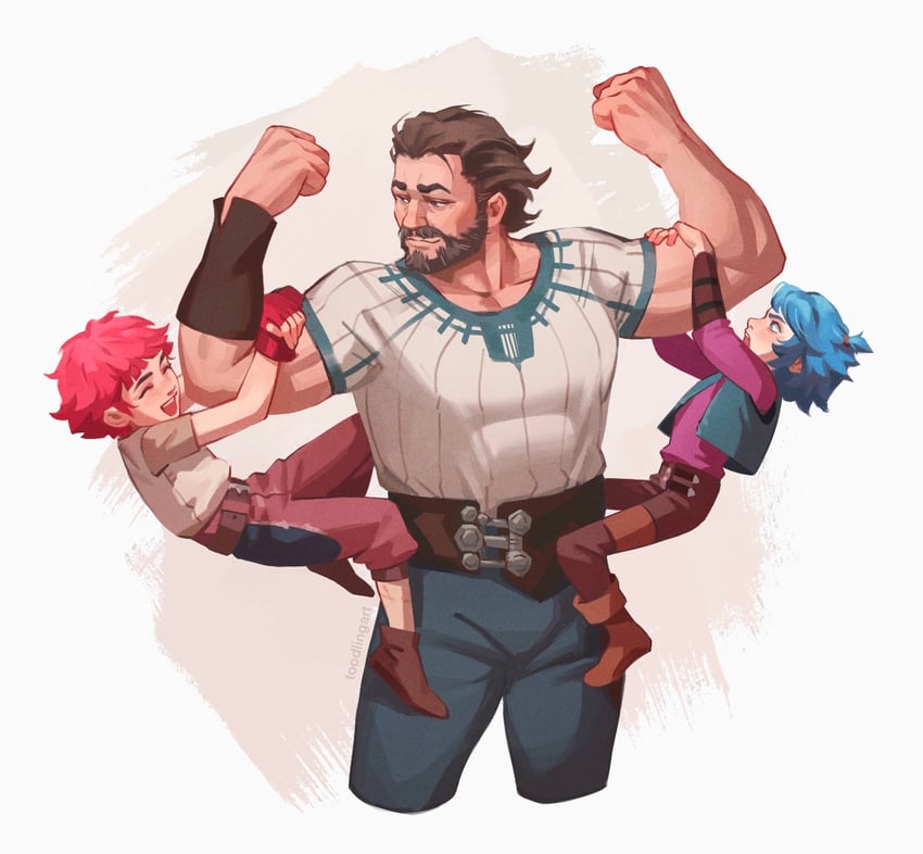 jinx, vi, vander, powder, and violet (league of legends and 1 more) drawn by toodlingart