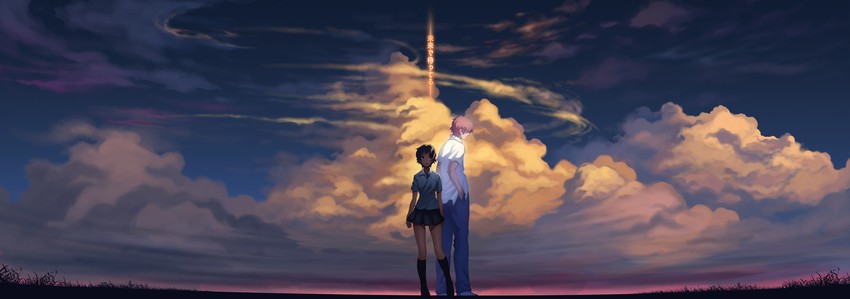 konno makoto and mamiya chiaki (toki wo kakeru shoujo) drawn by diamond_dust_(omega)