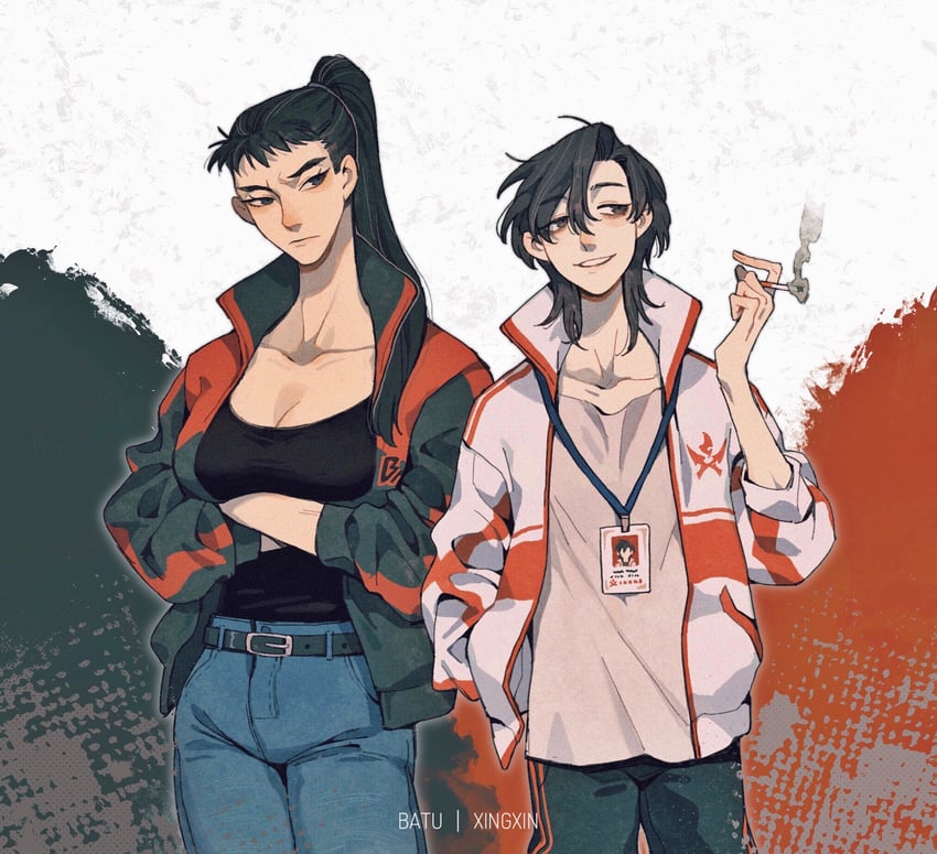 ye xiu and han wenqing (quanzhi gaoshou) drawn by juanmao