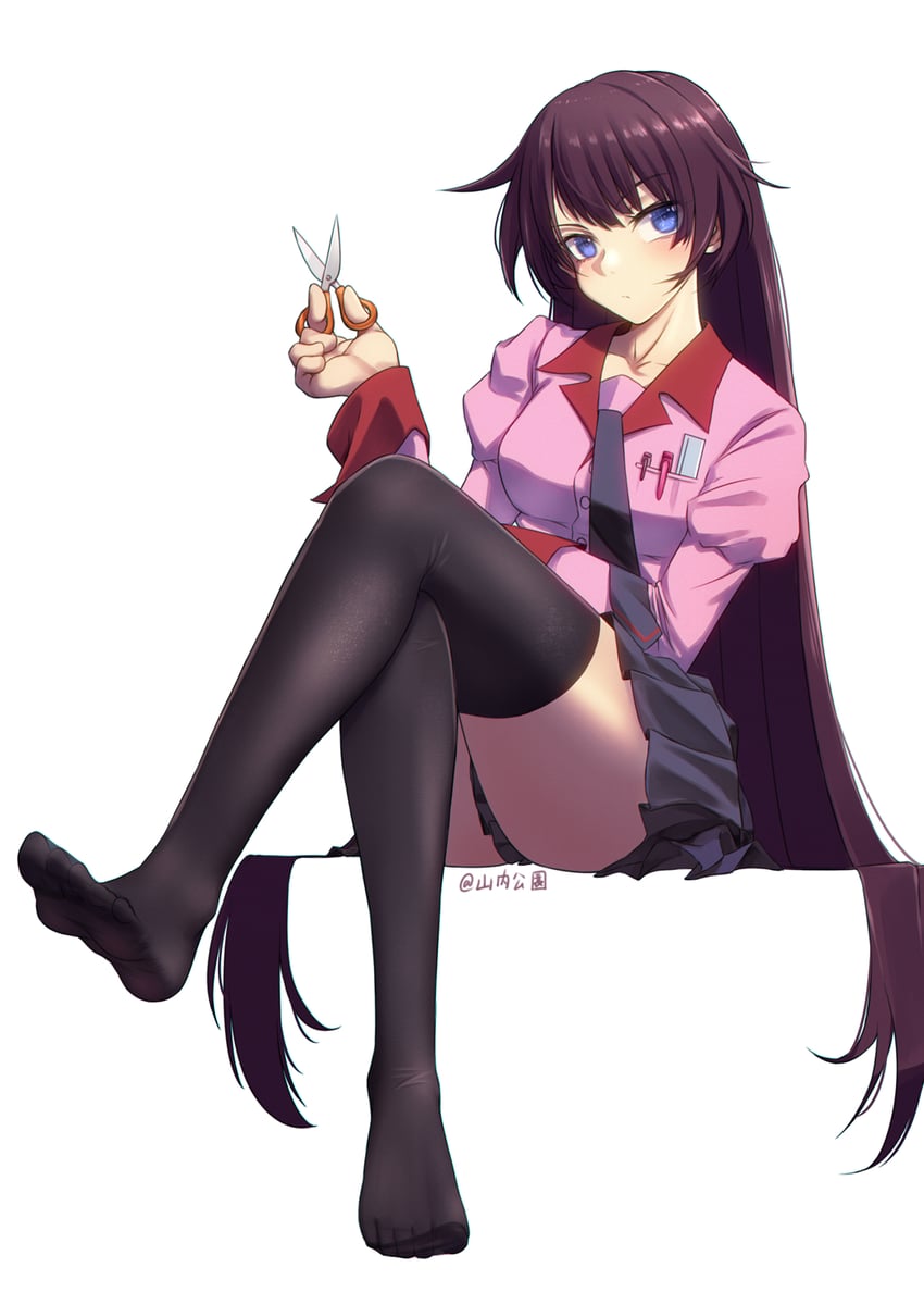 senjougahara hitagi (monogatari and 1 more) drawn by yamauchi_(conan-comy)