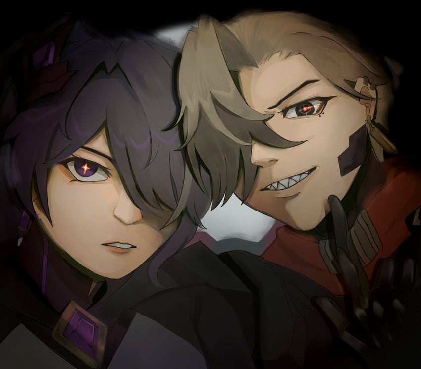 boothill and acheron (honkai and 1 more) drawn by 16l