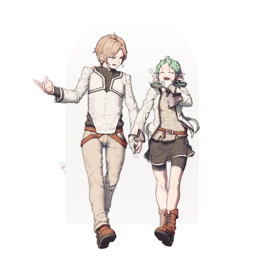 sylphiette and rudeus greyrat (mushoku tensei) drawn by shuwei_(world2012102)