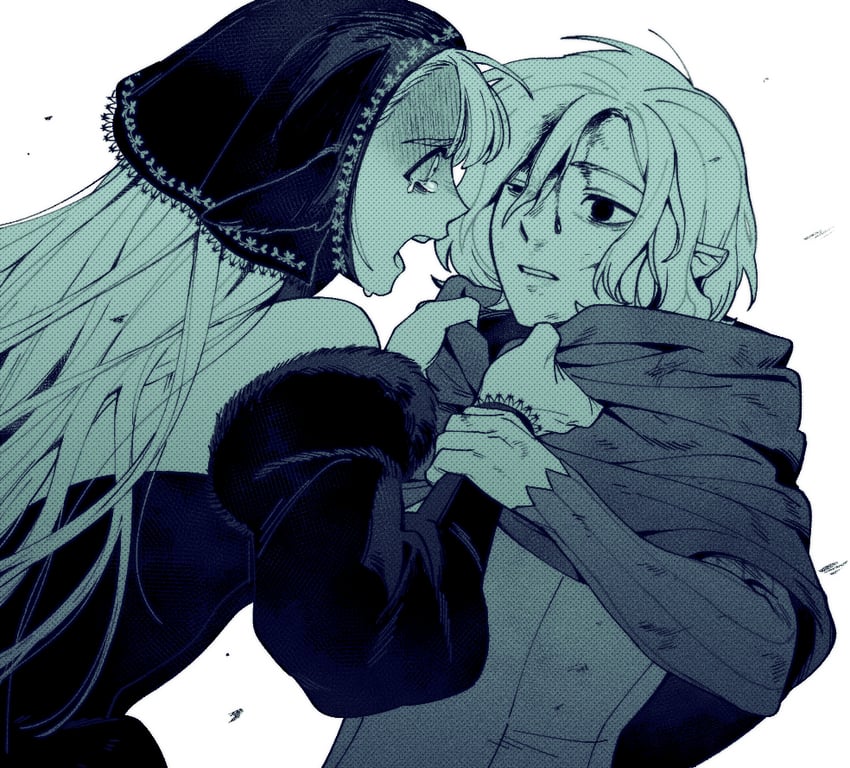 marcille donato and mithrun (dungeon meshi) drawn by maaa_0211