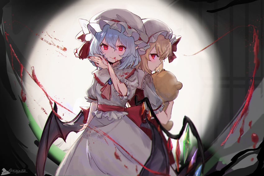 remilia scarlet and flandre scarlet (touhou and 1 more) drawn by acaca