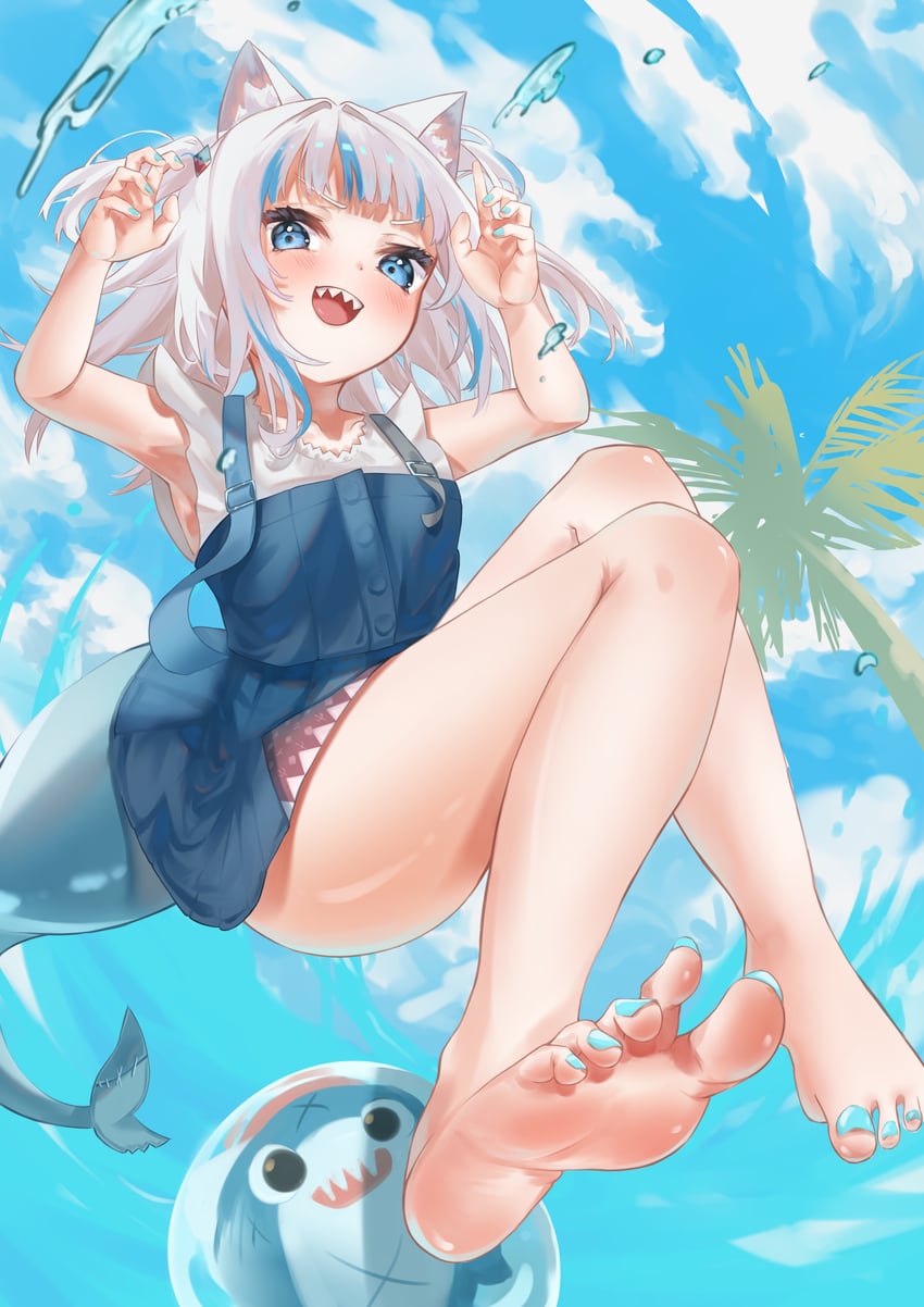 gawr gura (hololive and 1 more) drawn by pulmo_(artist)