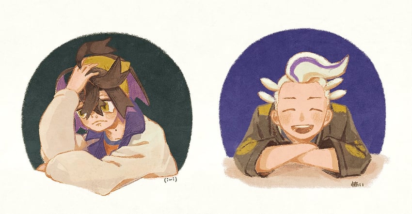 kieran and drayton (pokemon and 1 more) drawn by kilineko