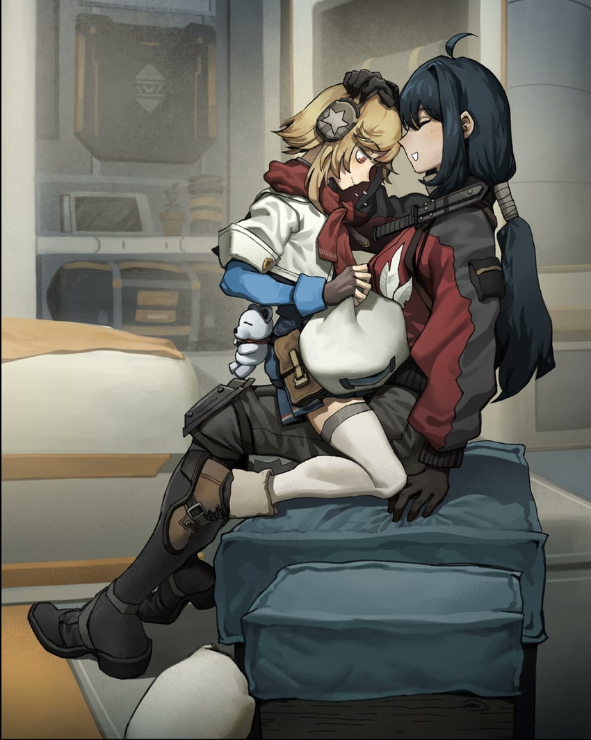female commander, nagant revolver, and nagant (girls' frontline and 1 more) drawn by chickenapple33