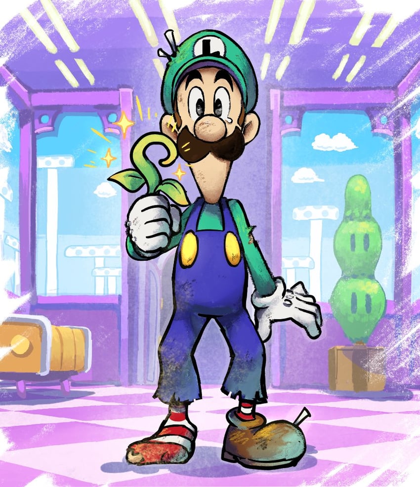 luigi (mario and 2 more) drawn by ya_mari_6363