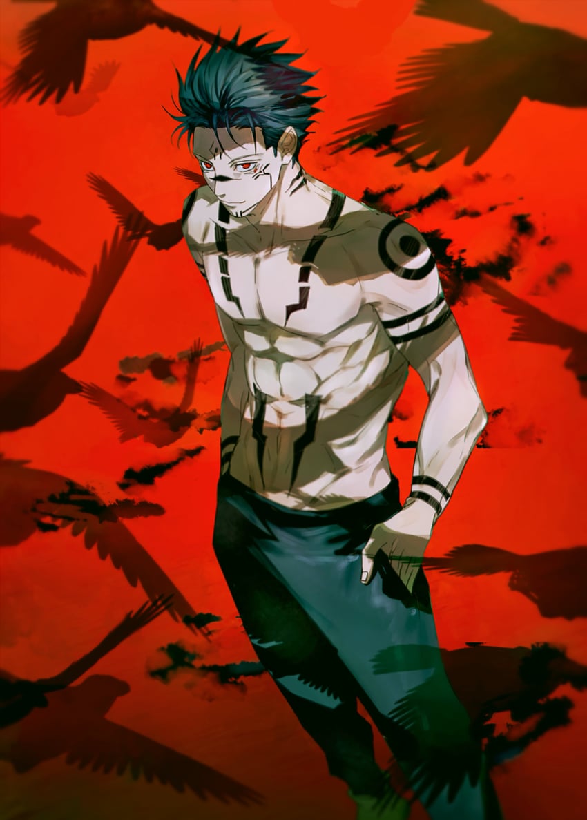 fushiguro megumi and ryoumen sukuna (jujutsu kaisen) drawn by yoon_(dmsco1803)