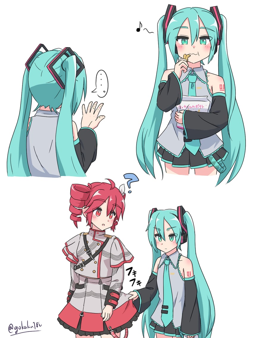 hatsune miku and kasane teto (vocaloid and 2 more) drawn by gokaku180