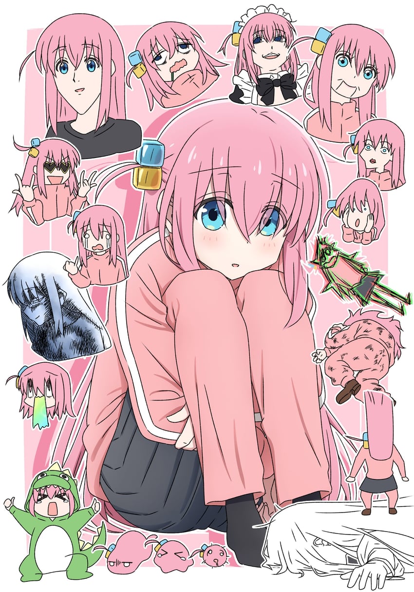 gotoh hitori (bocchi the rock!) drawn by mayo_(oekaki_bibbi)