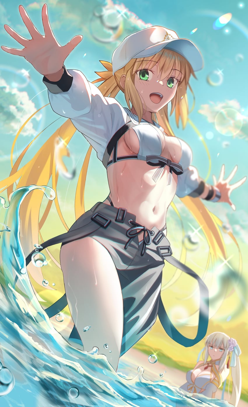 artoria pendragon, morgan le fay, and artoria caster (fate and 1 more) drawn by mishiro_(ixtlolton)