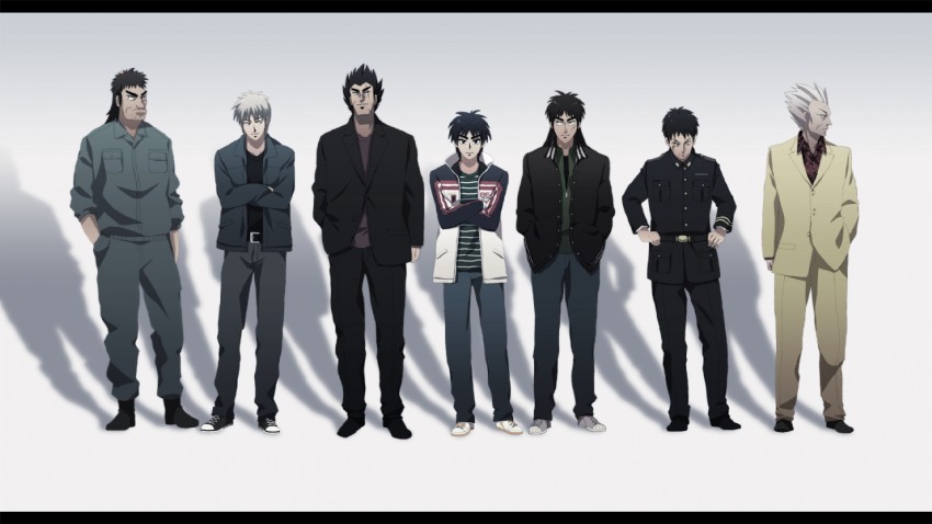 itou kaiji, akagi shigeru, ukai zero, kudou gai, hirai ginji, and 2 more (ghost in the shell and 9 more) drawn by budou_jelly