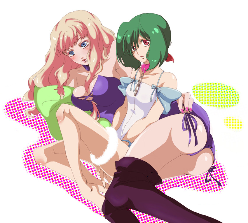 sheryl nome and ranka lee (macross and 1 more) drawn by aucie