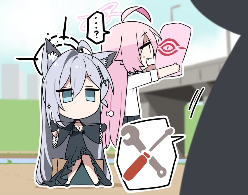 shiroko, hoshino, shiroko terror, and hoshino terror (blue archive) drawn by b.t._(boob_tong)