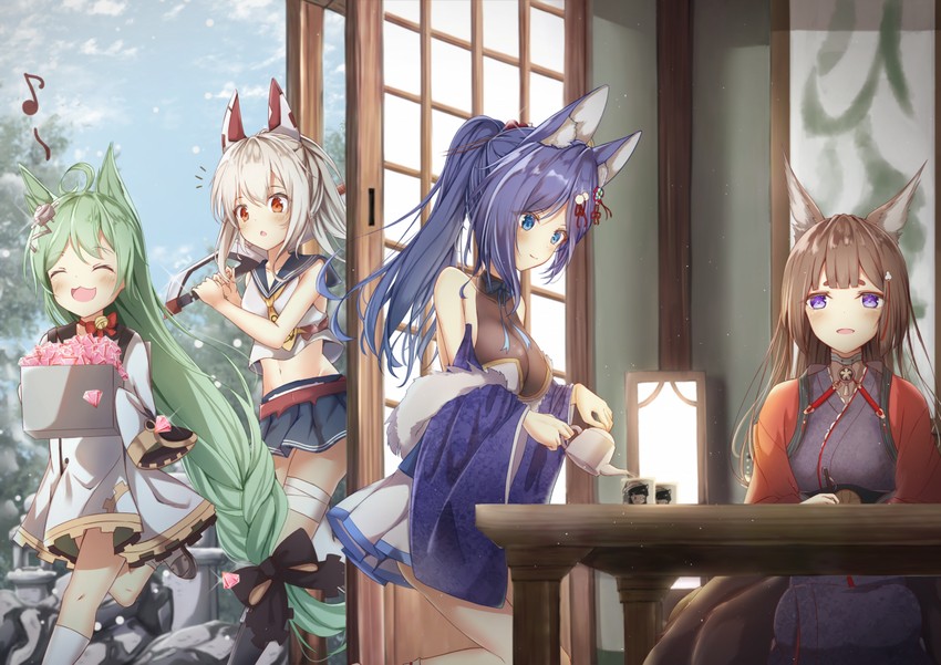 ayanami, amagi, akashi, and jintsuu (azur lane) drawn by madotsukumo